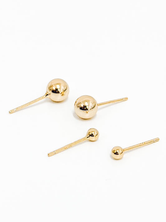 Gold Baby Ball Earrings