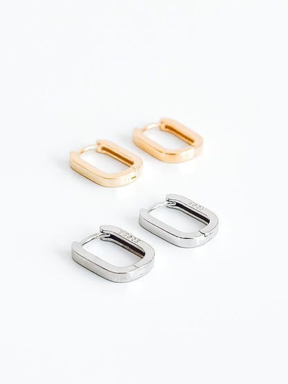 Flat Oval Earrings