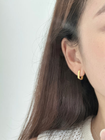 Flat Oval Earrings