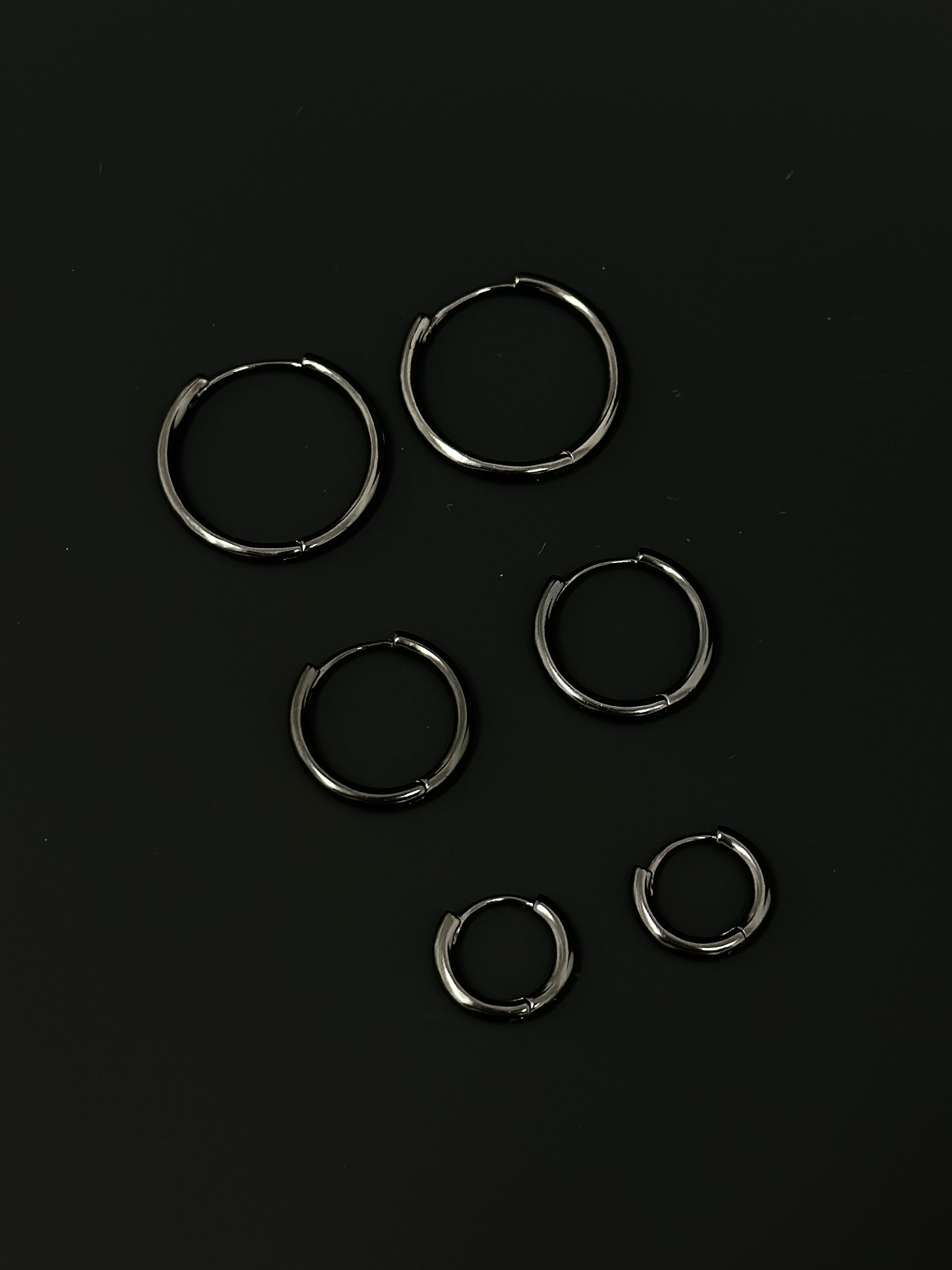 Black Hoop Earrings