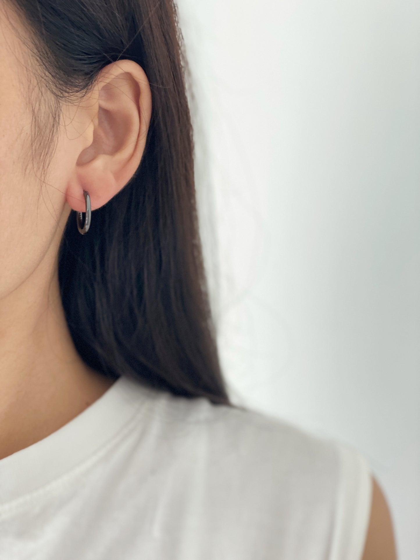 Black Hoop Earrings