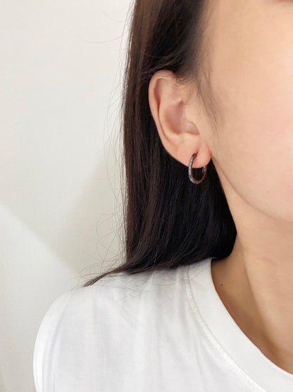 Black Hoop Earrings