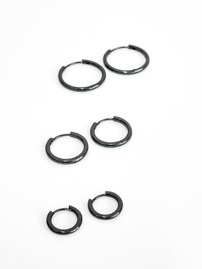 Black Hoop Earrings