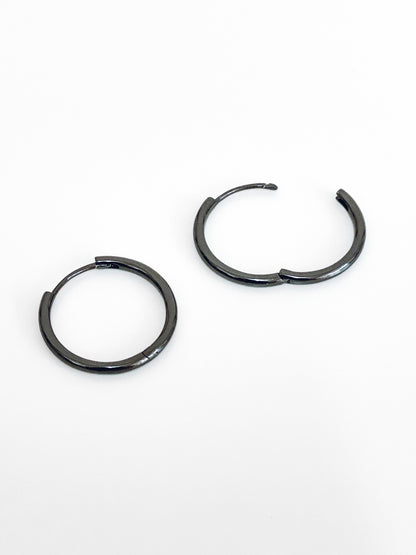 Black Hoop Earrings