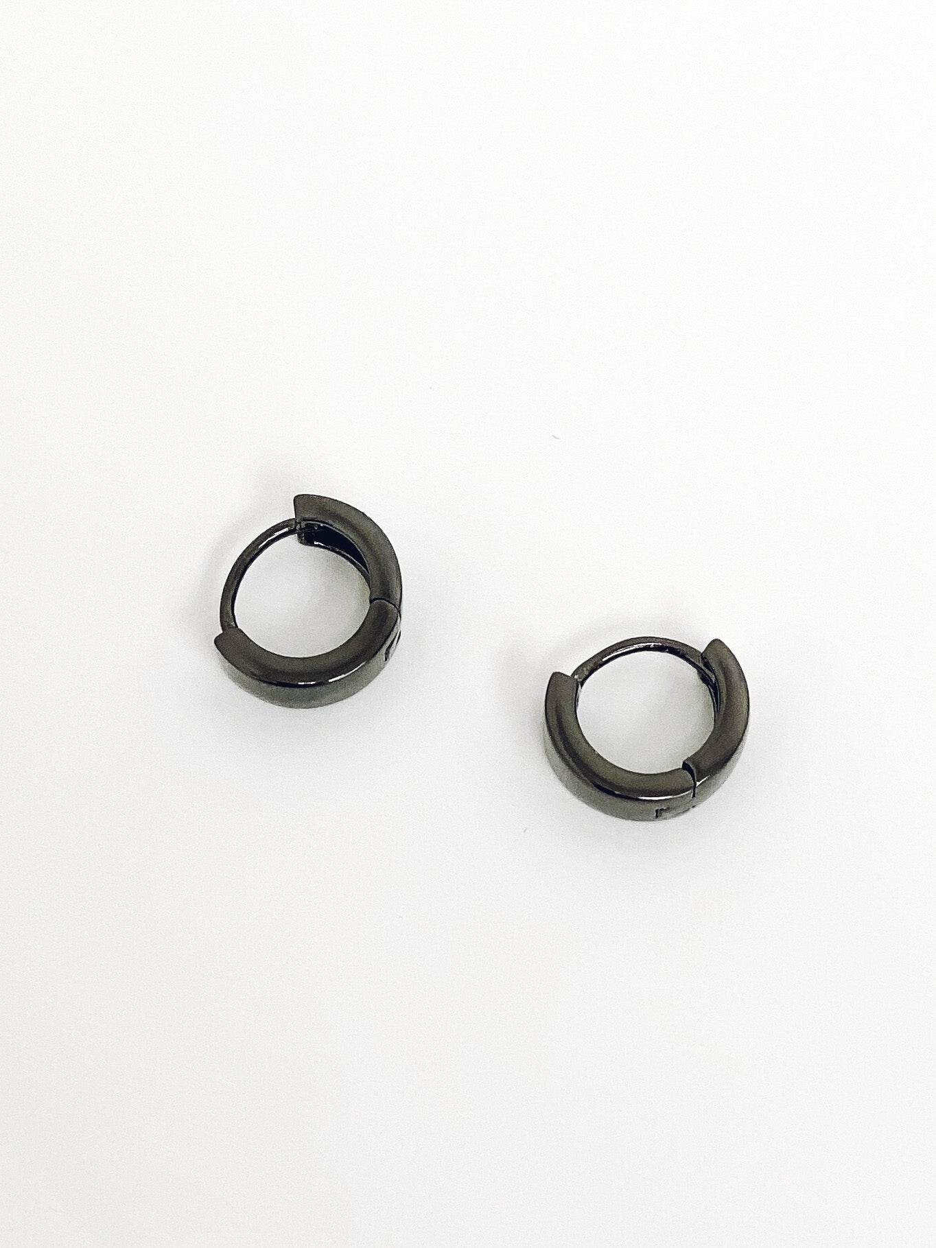 Sturdy Black Hoop Earrings