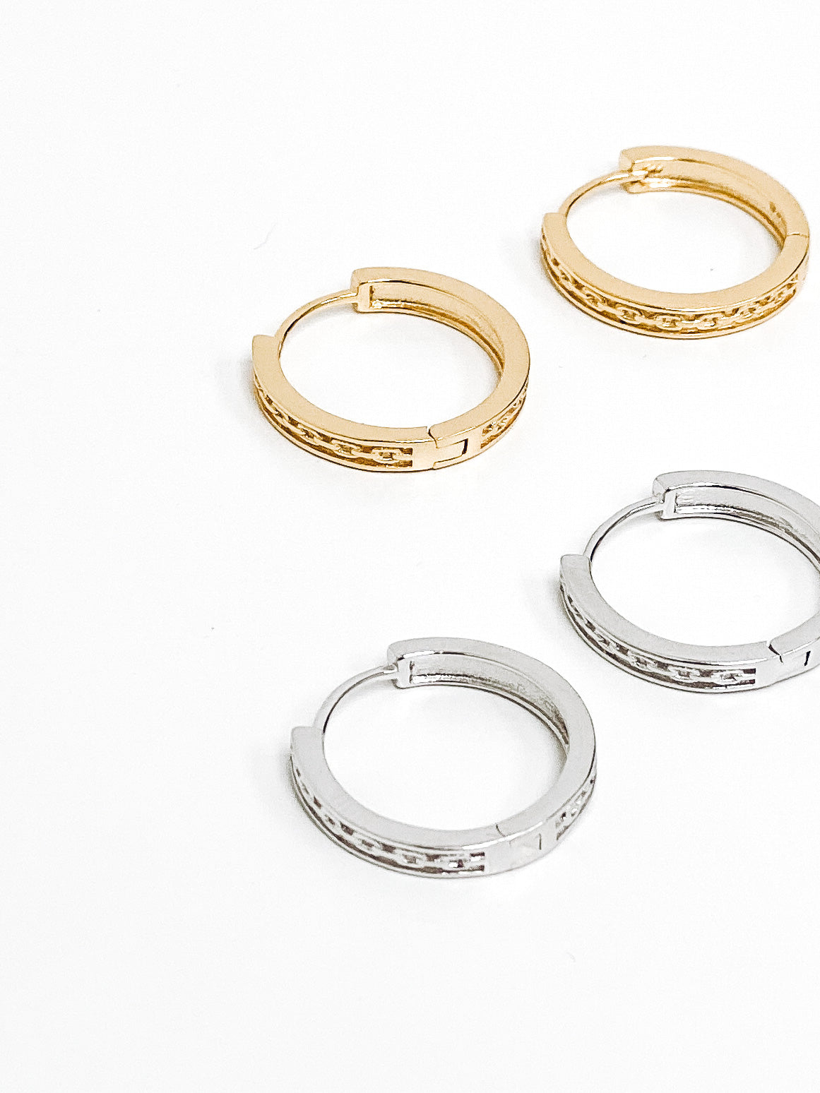 Chain Huggie Hoop Earrings