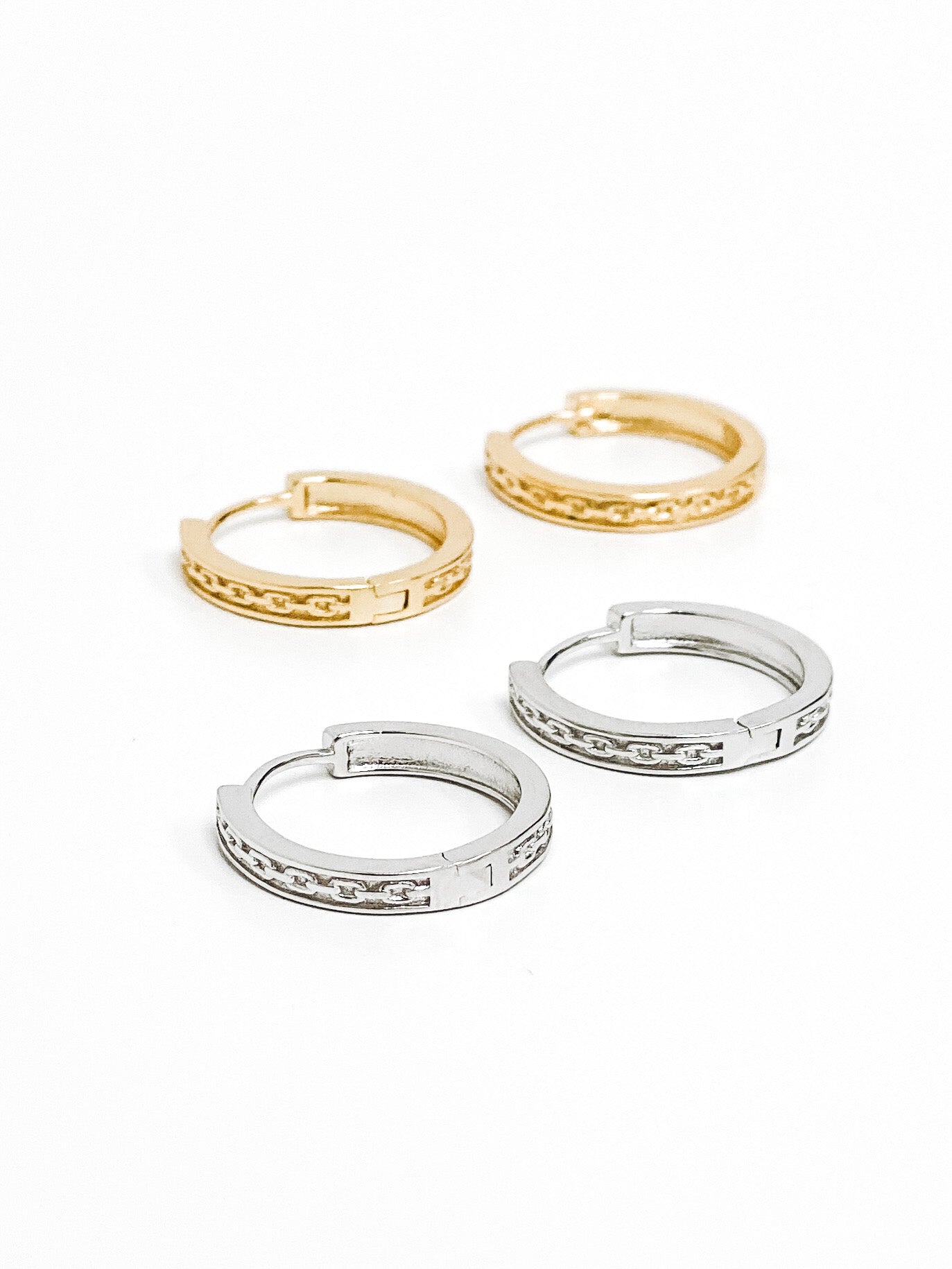 Chain Huggie Hoop Earrings