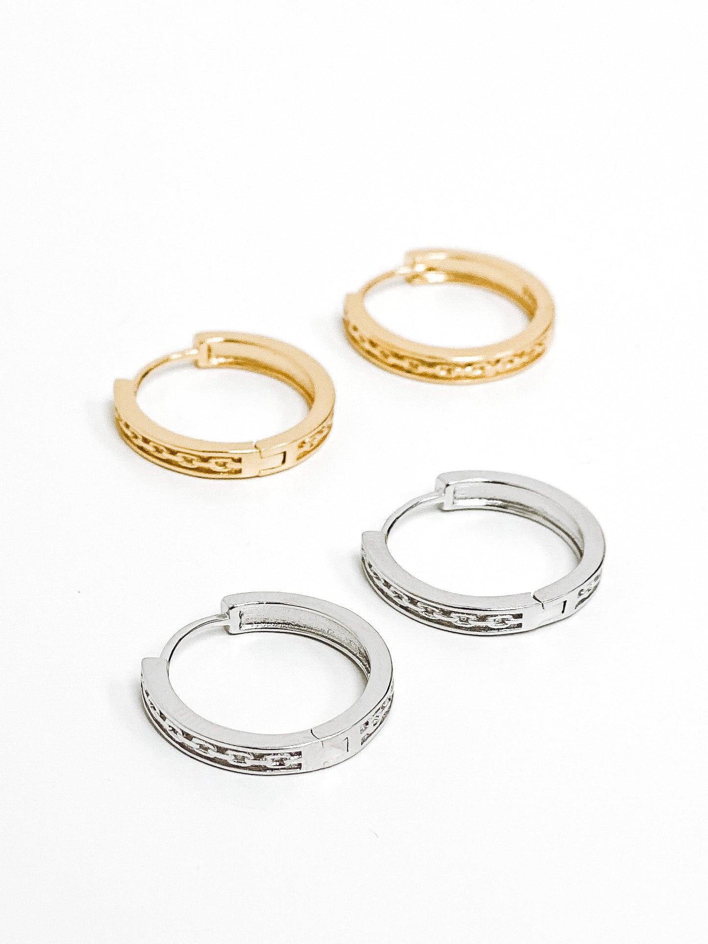 Chain Huggie Hoop Earrings